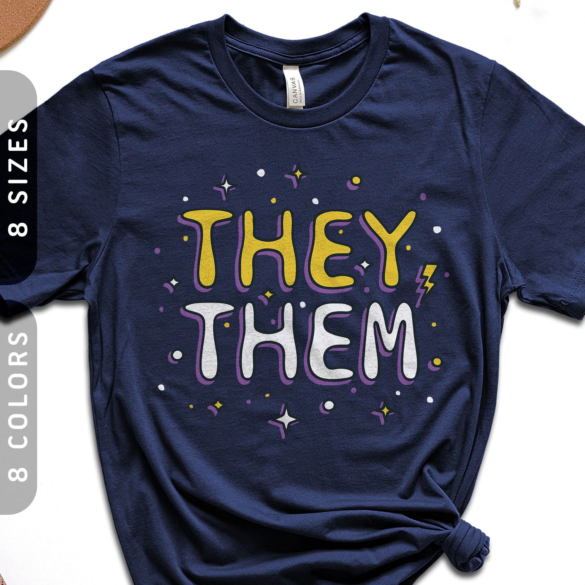 TheyThem T Shirt Nonbinary They Them Pronouns Shirt LGBT Enby Gender Neutral T Shirt LGBTQ Non Binary NB Pride Flag Outfit Graphic Tee – Everyday Comfort · High-Quality Print