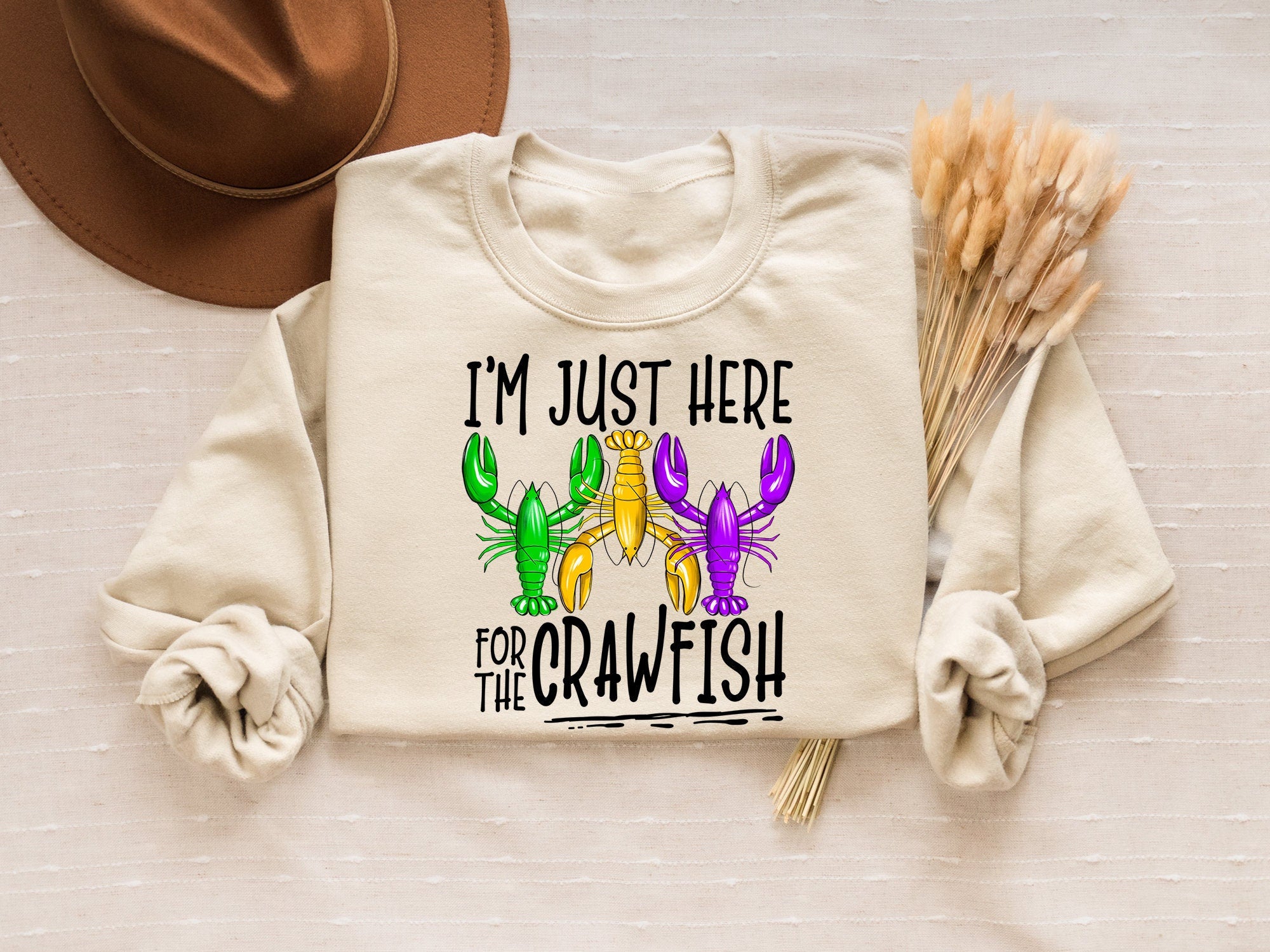 I39m Just Here For The Crawfish Mardi Gras Shirt Mardi Gras Sweatshirt Mardi Gras Party Shirt Funny Carnival Tee Cute Festival Shirt Sweatshirt – Soft Feel · Must-Have Style