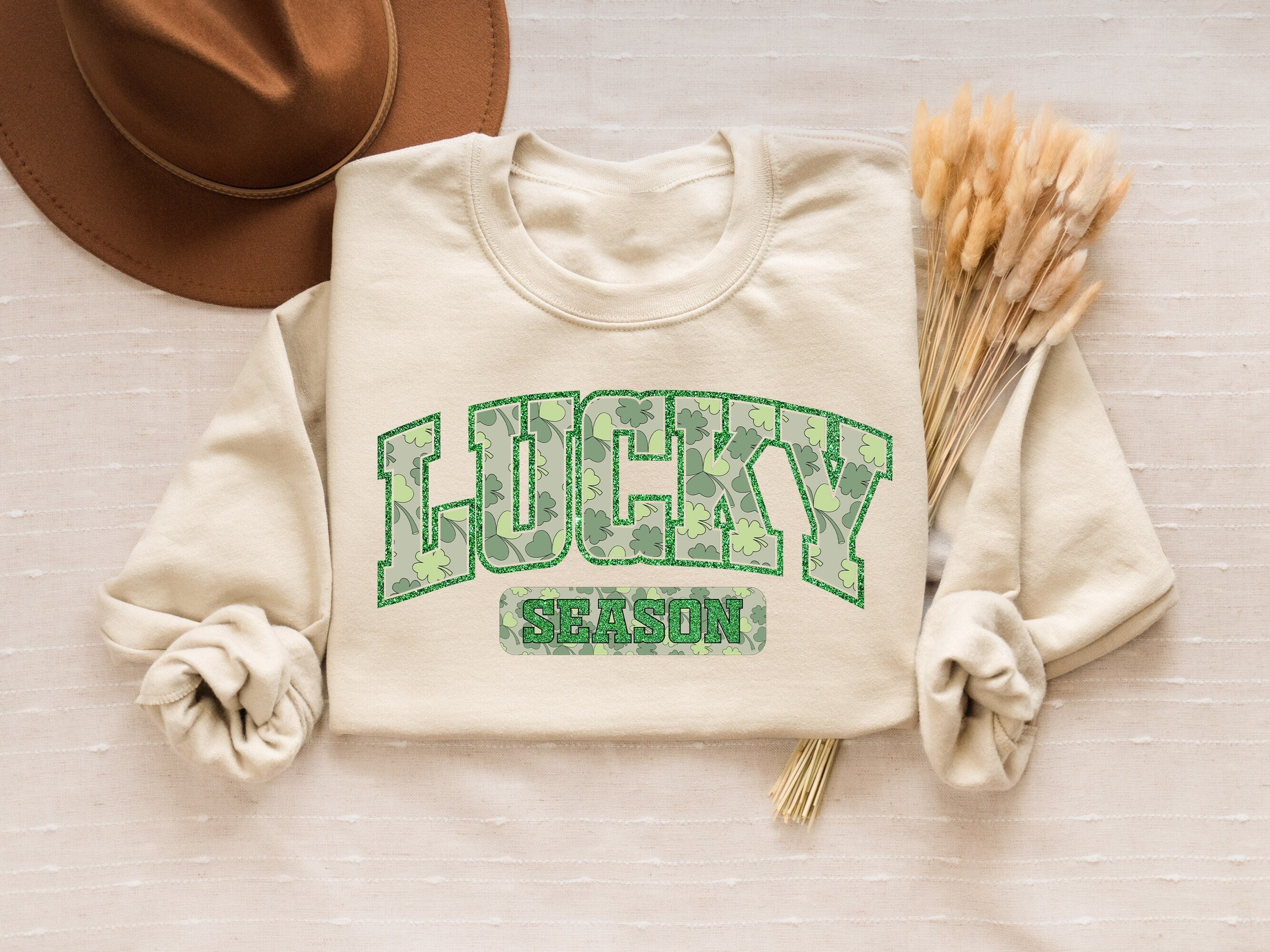 Lucky Season Sweatshirt Lucky Shamrock Shirt Four Leaf Clover Shirt for Women St Patrick39s Day Shirt for Women Irish Lucky Festival Tee Sweatshirt – Warm & Stylish · Must-Have Style