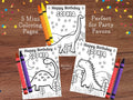 Dinosaur Birthday Theme Personalized Coloring Page Editable Dinosaur Coloring Kids Birthday Party Dinosaur Party Favor Party Activity DIN2 Graphic Tee – Soft Feel · Great Gift For Fans