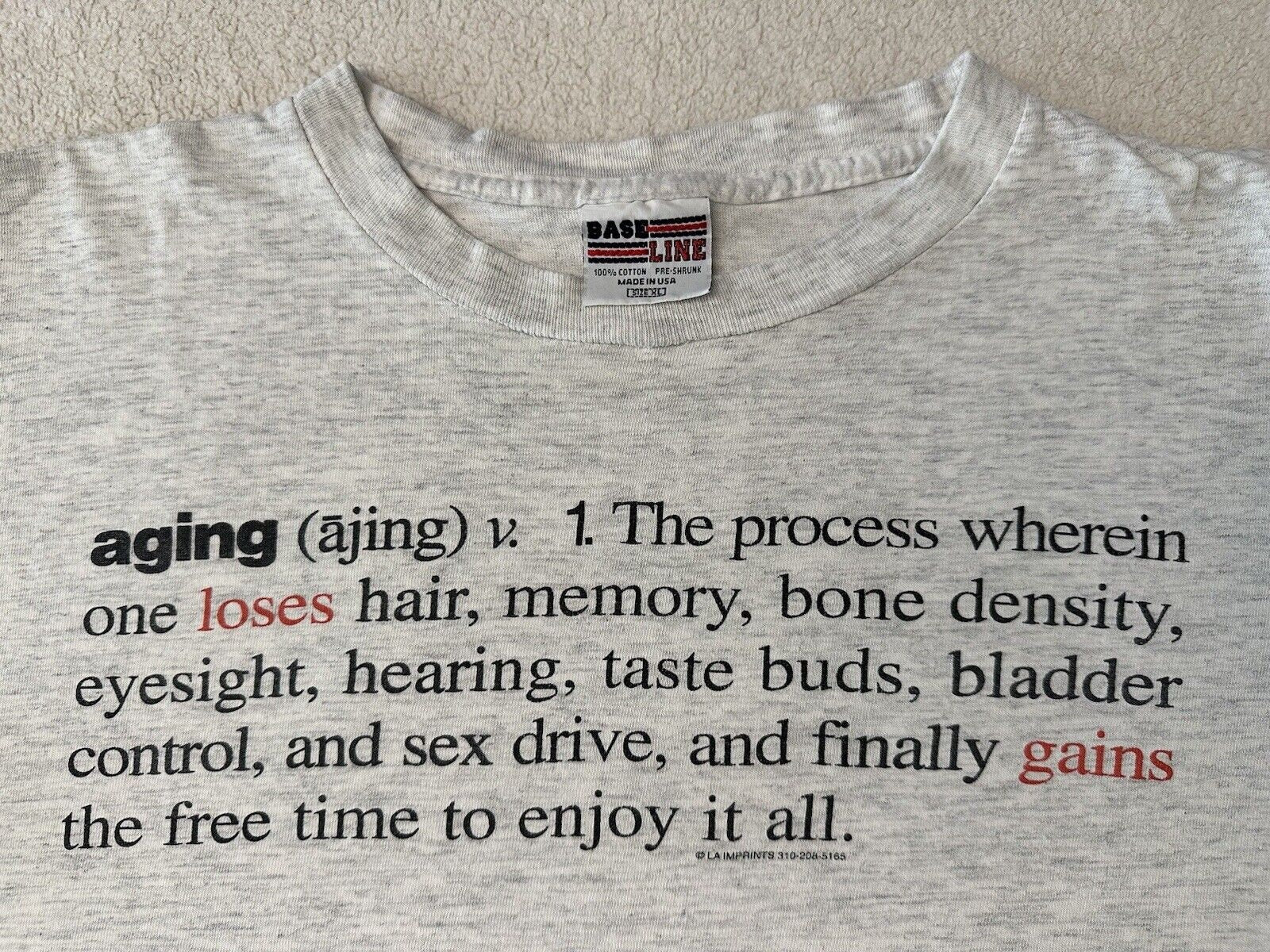 Vintage 1990s 90s Aging Age Old Older Hair Loss Humor Parody Satire T Shirt M L Graphic Tee – Soft Feel · Top Pick For Any Outfit