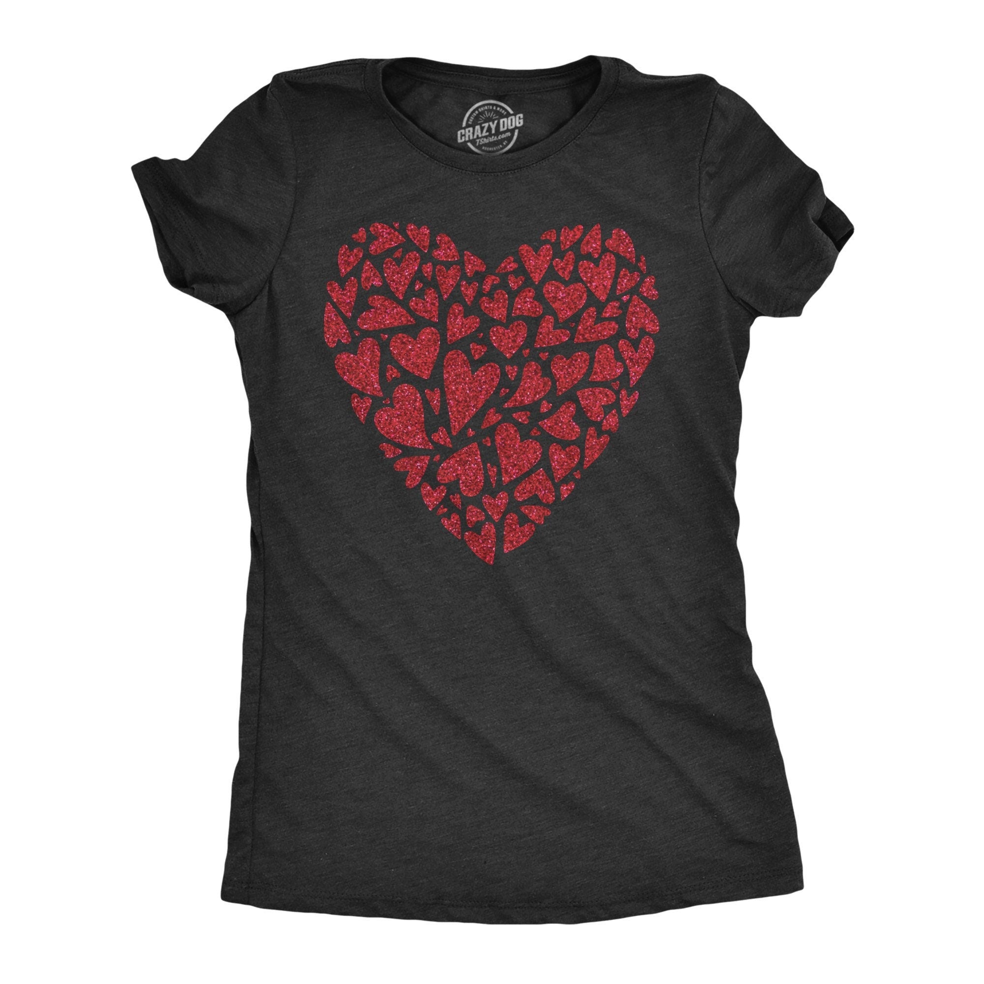 GLITTER Hearts Heart Love Tee Wife Anniversary Gift Lucky Wife Newlywed Shirt Woman Wedding Shower Shirt Bachelorette Party Graphic Tee – Warm & Stylish · Perfect For Daily Wear