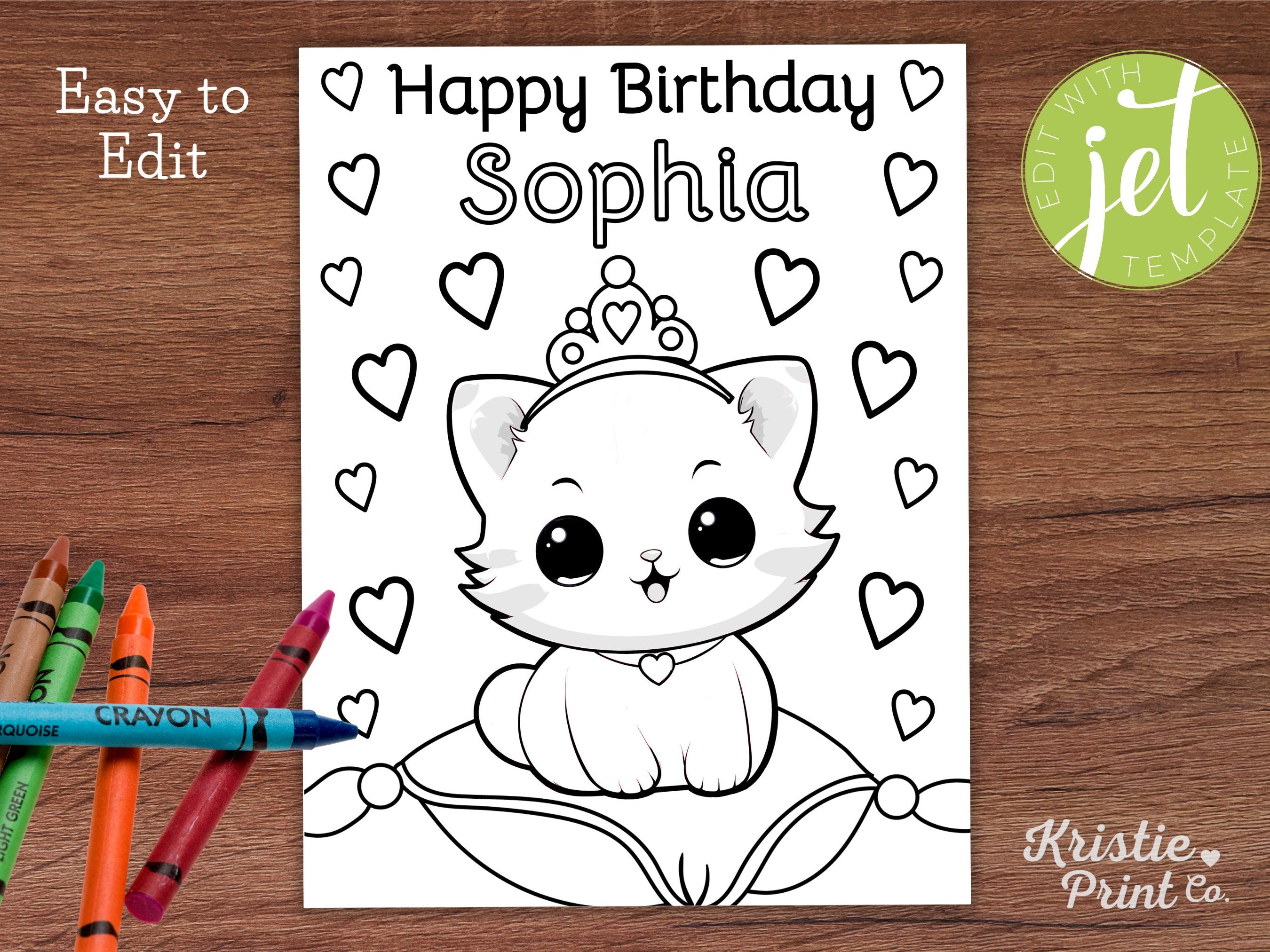 Editable Cat Birthday Coloring Page Printable Birthday Activity Custom Coloring Page Cat Birthday Party Printable Kitten Coloring Page CAT1 Graphic Tee – Everyday Comfort · Trending Graphic Apparel