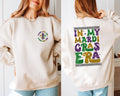In My Mardi Gras Era Glitter Sweatshirt Fleur De Lis Shirt Retro Mardi Gras Back Sweatshirt Happy Mardi Gras SweaterLouisiana Sweatshirt Sweatshirt – Everyday Comfort · Great Gift For Fans