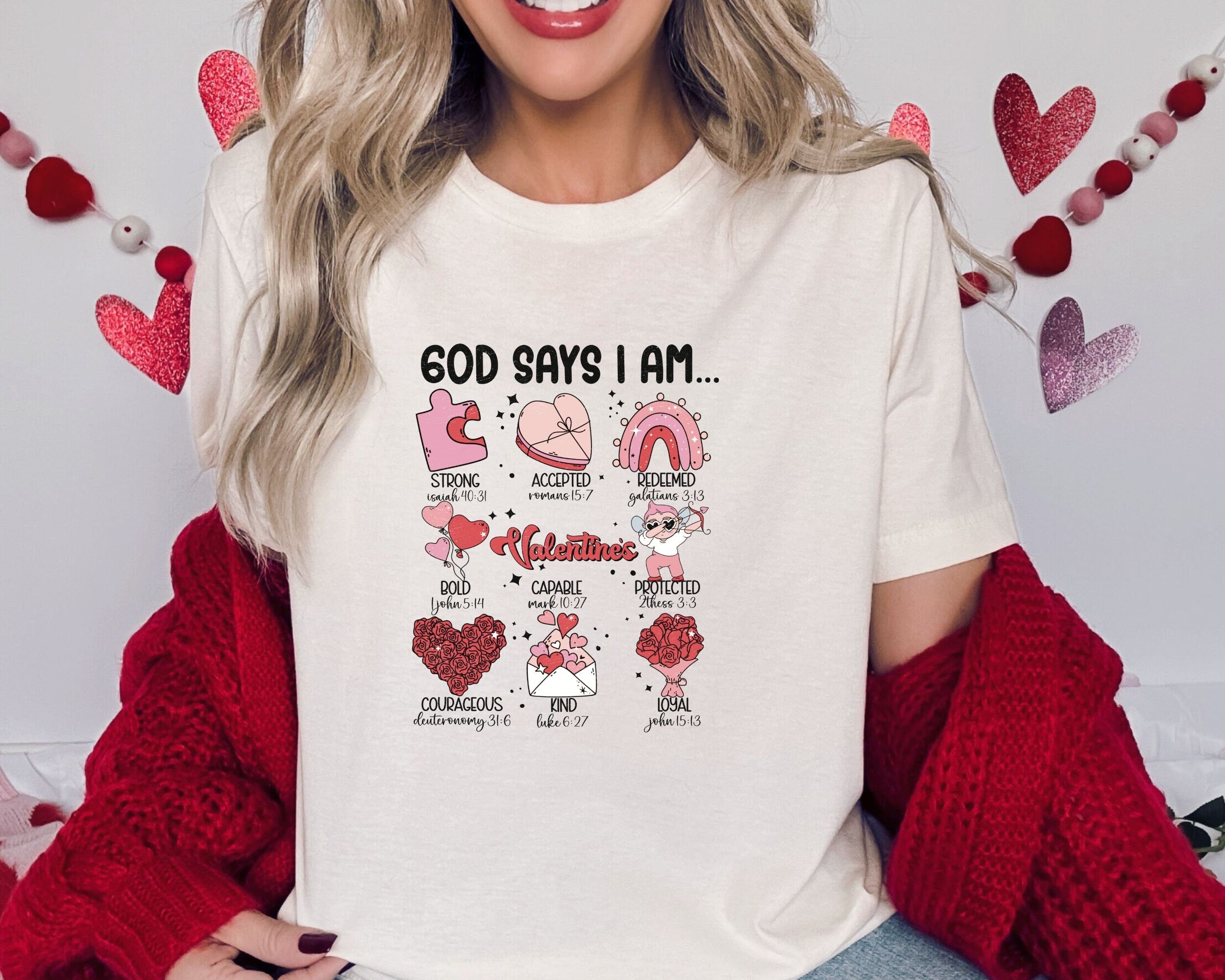 God Says I Am Valentines Shirt Self Love T Shirt Inspirational Valentines Shirts Retro Valentines Day Shirt Gift For Girlfriend Graphic Tee – Warm & Stylish · Must-Have Style
