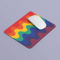 Subtle Rainbow Pride Waves Mouse Pad Rectangle Mouse Pad LGBTQ Pride Flag Mouse Pad Gay Lesbian Bi Pride Mousepad Home Office Gift Graphic Tee – Soft Feel · Perfect For Daily Wear