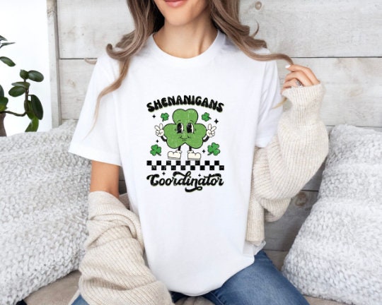 St Patrick39s Day Teacher Shirt Teacher St Patrick T Shirt Shenanigans Coordinator Retro St Patrick TeeCute Teacher ShirtTeacher Gift Graphic Tee – Feel-Good Design · Perfect For Daily Wear