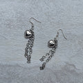 Silver Heart Chain Dangle Earrings Coquette Dainty Grunge Edgy Jewelry Graphic Tee – Aesthetic Look · Trending Graphic Apparel