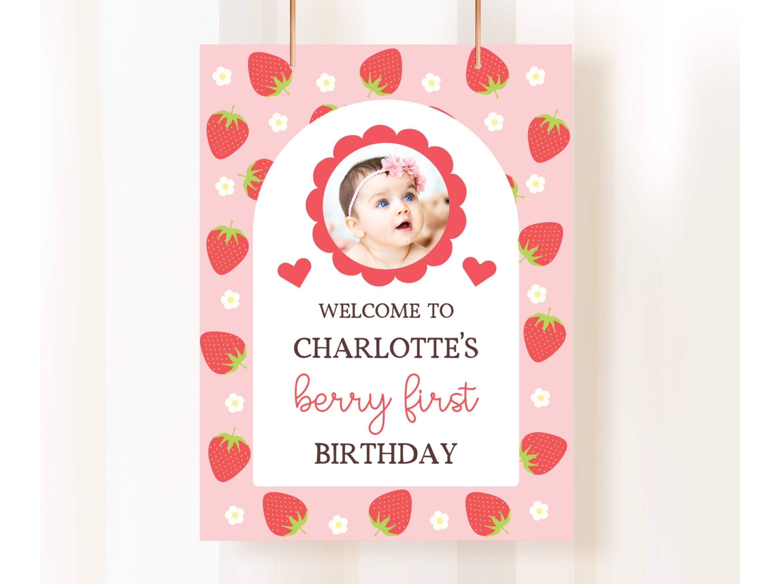 My Berry First Birthday Sign Strawberry Birthday Berry 1St Birthday Berry Birthday Sign Berry First Party Welcome Sign with Picture STRAW2 Graphic Tee – Bold Style · Great Gift For Fans