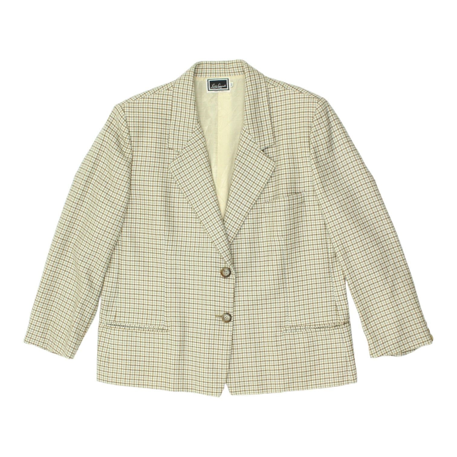 Luisa Spagnoli Womens Check Beige Blazer Jacket Vintage Designer Suit VTG Graphic Tee – Premium Graphic · Must-Have Style