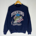 Vintage Fishing An American Tradition Spellout Printed Big Logo Sweatshirt Crewneck Pullover Sweater Fisherman Colour NavyBlue Size NA Sweatshirt – Premium Graphic · Trending Graphic Apparel