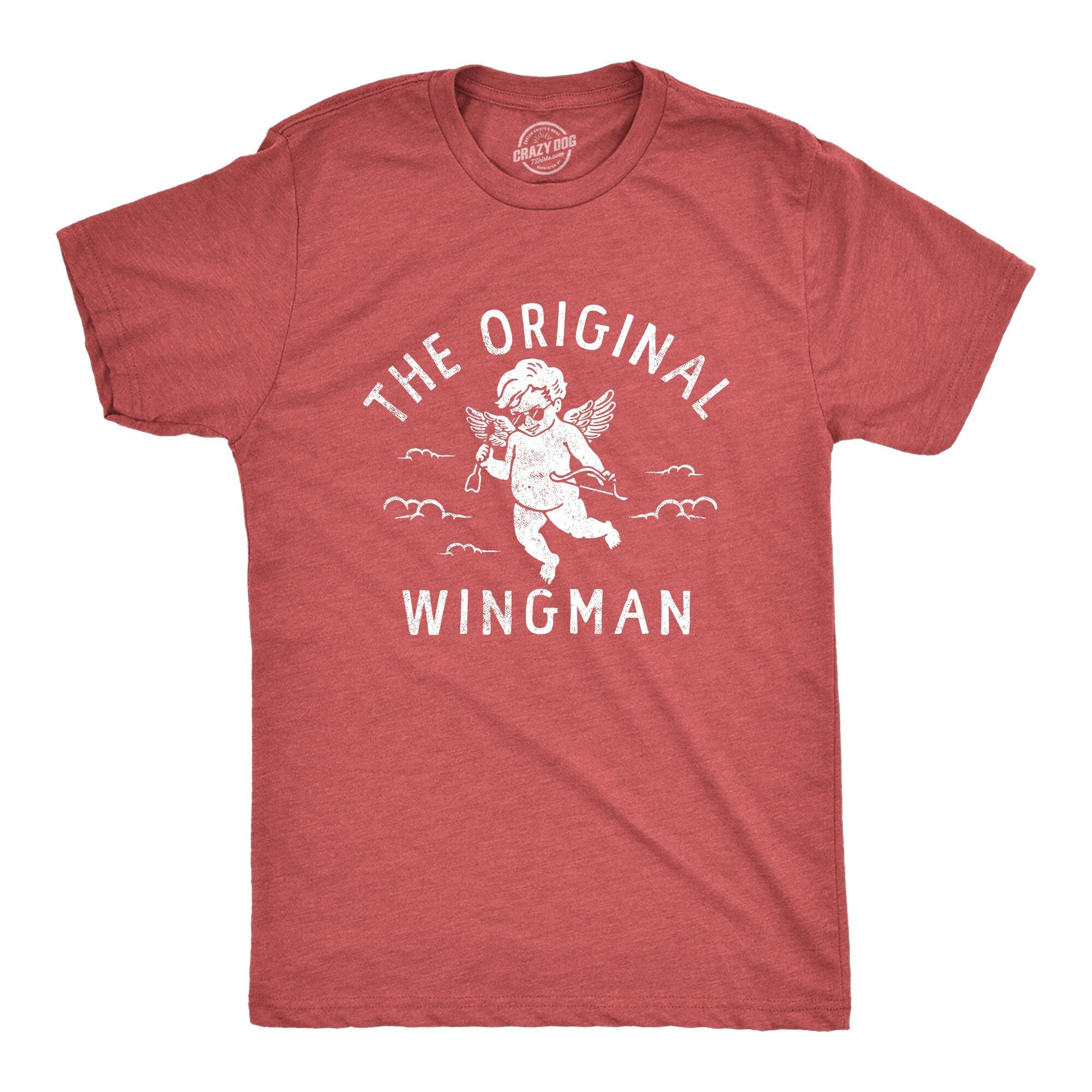 Valentines Heart Shirt Mens The Original Wingman Cupid Arrow Cupid Shirts Anniversary Big Love Shirts Guys Valentines Day Unisex Graphic Tee – Everyday Comfort · High-Quality Print