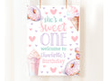 Sweet One Birthday Poster Girls 1St Birthday Donut Sweet One Party First Birthday Sign Editable Template Welcome Sign Pastel Sweets SWE1 Graphic Tee – Aesthetic Look · High-Quality Print