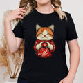 Cute Maneki Neko Cat T Shirt Lucky Charm Sweatshirt Valentines Day Gift Japanese Cat Apparel Adorable Cat Mom Gift Unisex Crewneck Sweatshirt – Bold Style · Great Gift For Fans