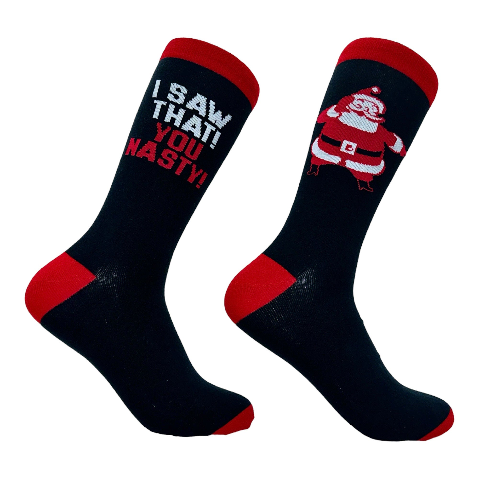 Christmas Socks I Saw That You Nasty Middle Finger Rude Socks UNISEX Socks Funny Santa Socks Festive Socks Christmas Gift Graphic Tee – Premium Graphic · Must-Have Style