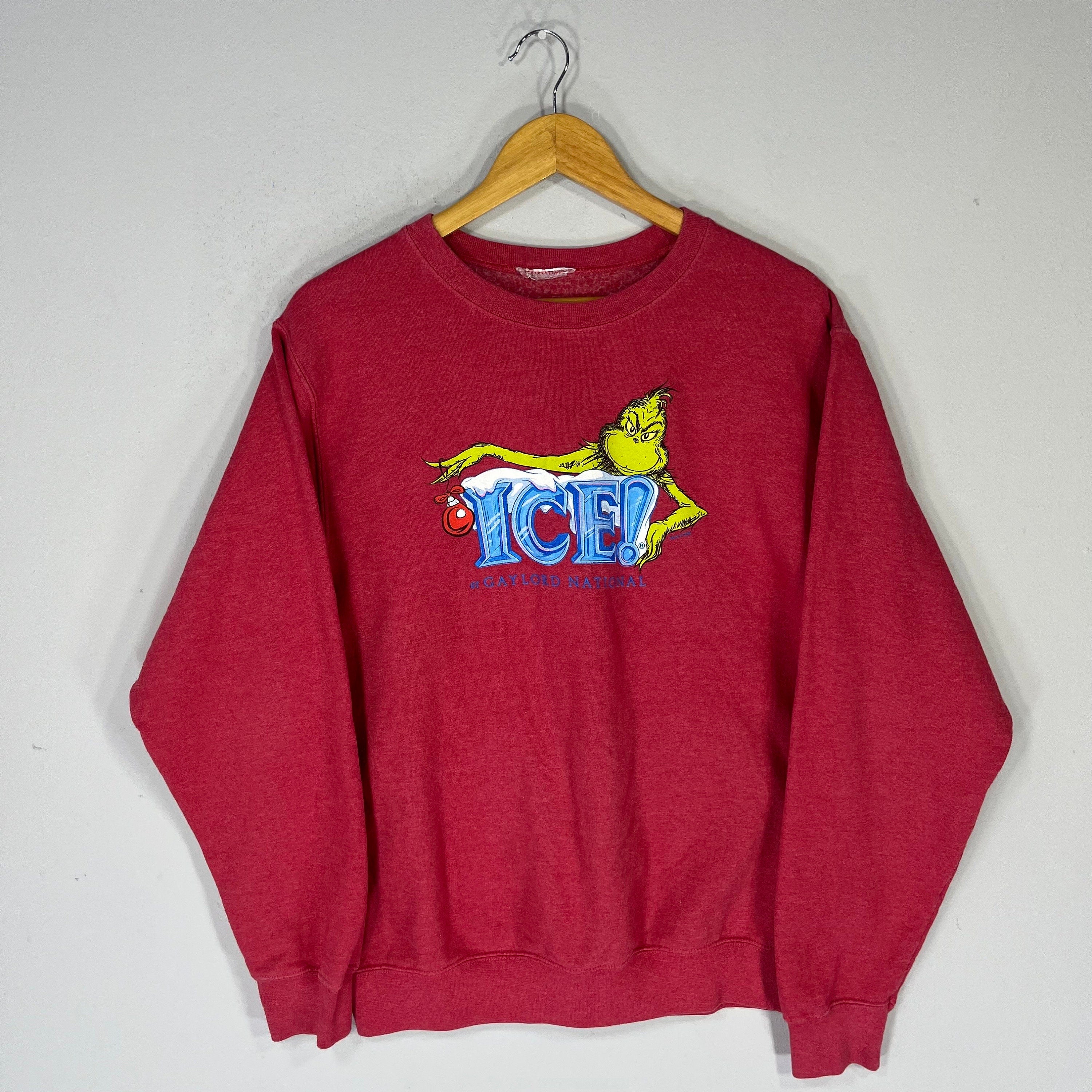 Vintage The Grinch Ice Big Logo Printed Sweatshirt Crewneck Pullover Sweater The Grinch Cartoon Vintage Colour Red Size NA Sweatshirt – Aesthetic Look · Trending Graphic Apparel