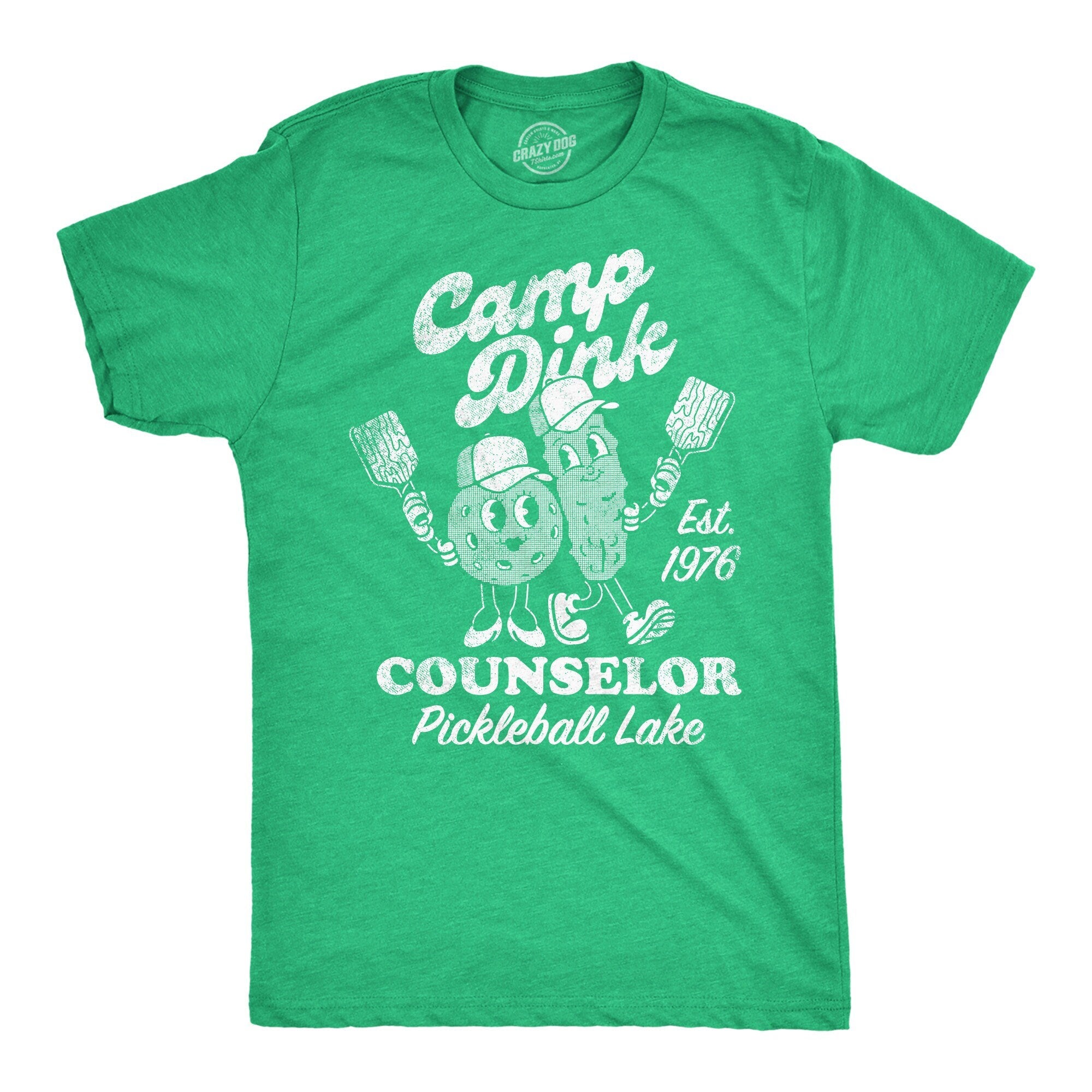 Camp Dink Counselor Pickleball Shirts Sports Shirt Men Funny Mens Shirt Funny T Shirt Pickleball Lover Gifts Gifts For Dad Retirement Graphic Tee – Soft Feel · Great Gift For Fans