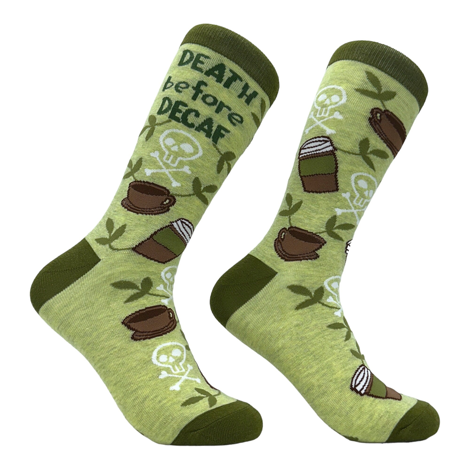 Death Before Decaf Socks Womens Coffee Socks Cute Womens Socks Funny Womens Socks Novelty Socks Introverted Funny Socks Women Plants Graphic Tee – Everyday Comfort · High-Quality Print