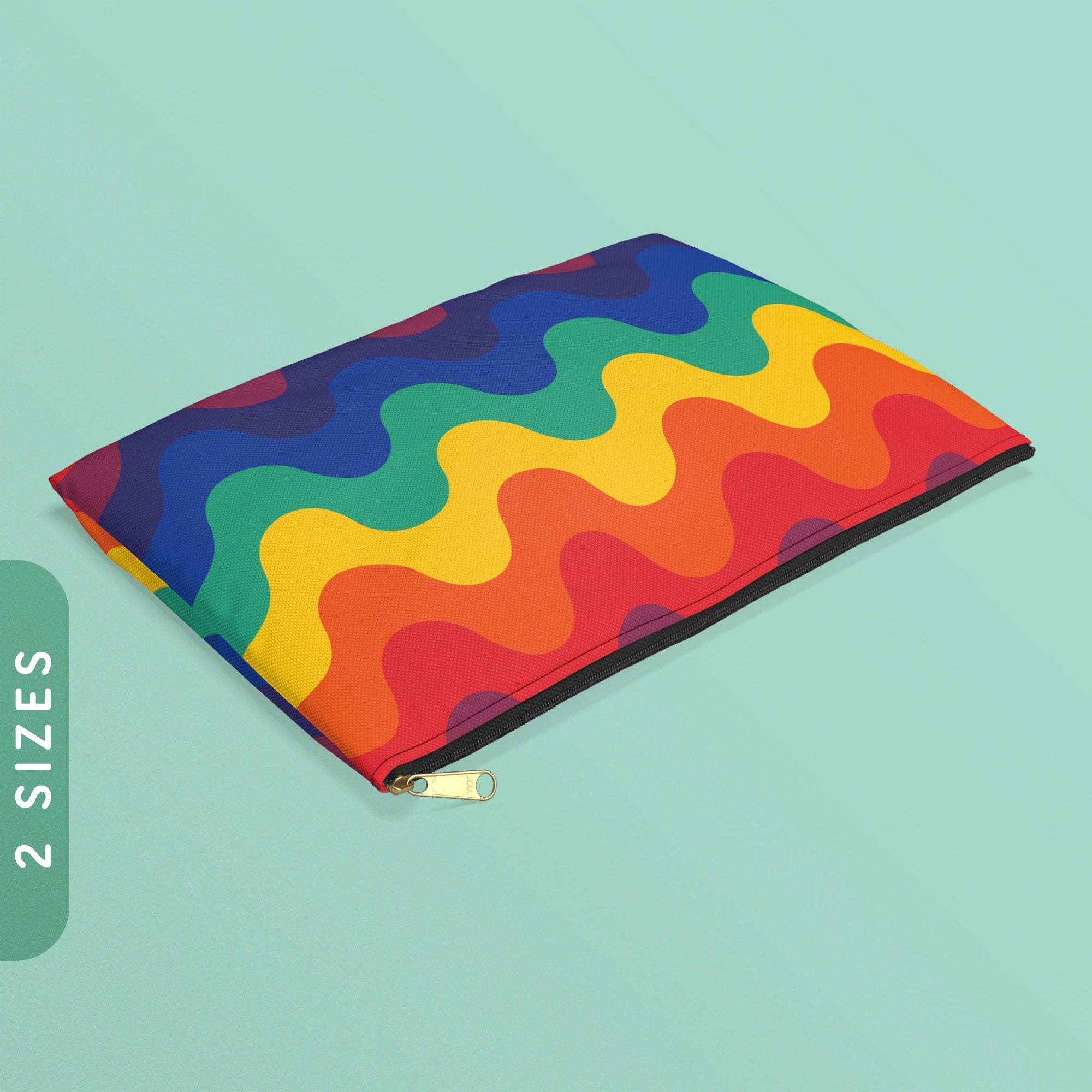 Subtle Rainbow Pride Waves Accessory Pouch LGBTQ Pride Zip Pouch Gay Lesbian Bi Pride Flag Zippy Wallet Coin Purse Wallet With Zipper Graphic Tee – Easygoing Wear · Must-Have Style