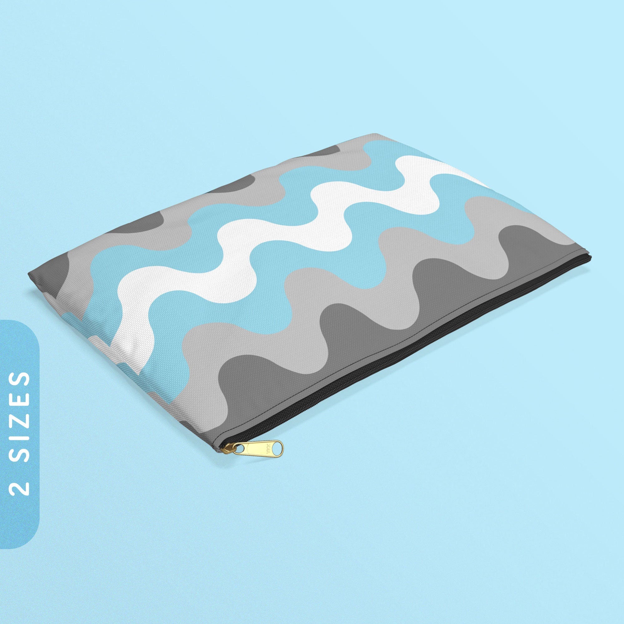 Demiboy Waves Accessory Pouch Pride Zip Pouch LGBTQ Pride Coin Purse Subtle Demiboy Pride Zippy Wallet Coin Purse Wallet With Zipper Graphic Tee – Easygoing Wear · Top Pick For Any Outfit