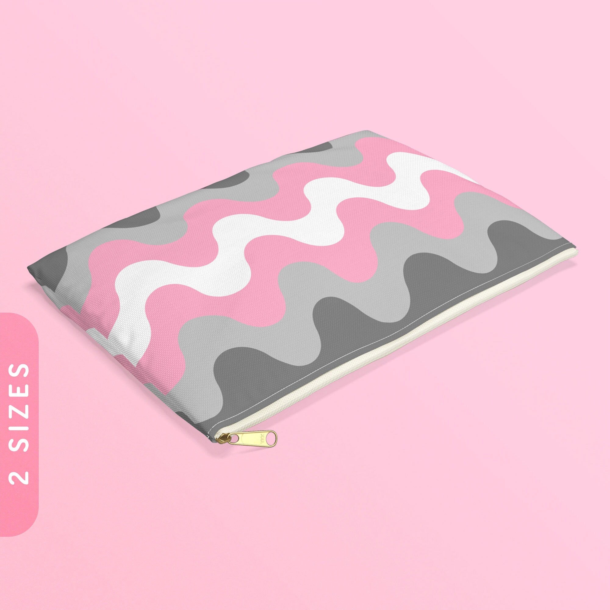Demigirl Waves Accessory Pouch Subtle Demigirl Pride Zip Pouch LGBTQ Demigirl Pride Zippy Wallet Coin Purse Wallet With Zipper Graphic Tee – Easygoing Wear · Must-Have Style