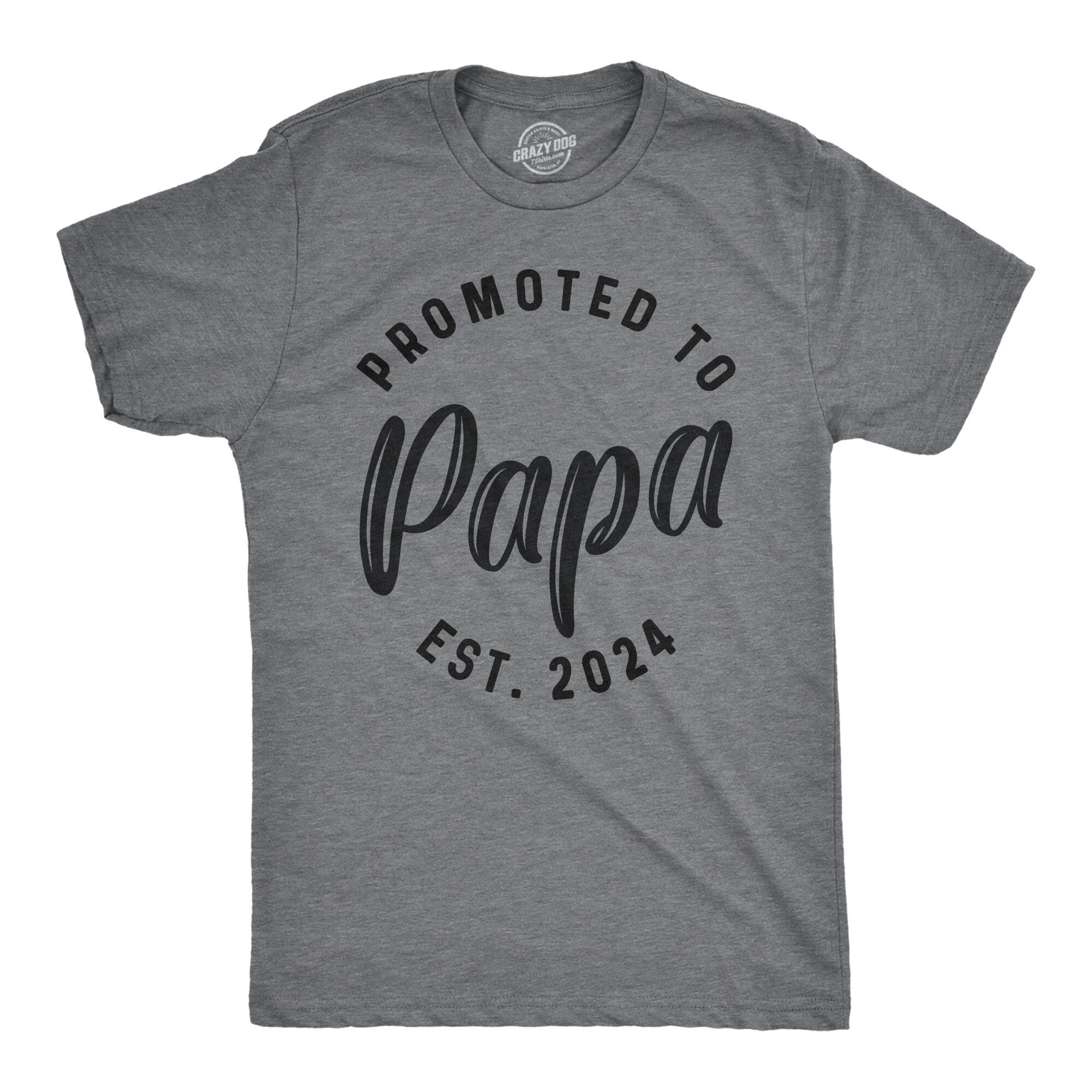 Promoted to PAPA Est 2024 Shirt Mens Funny Shirt Tee For Dad Fathers Day Gift Best Grandpa Shirt New Year Gramps Shirt Grandpa Shirts Graphic Tee – Premium Graphic · Perfect For Daily Wear