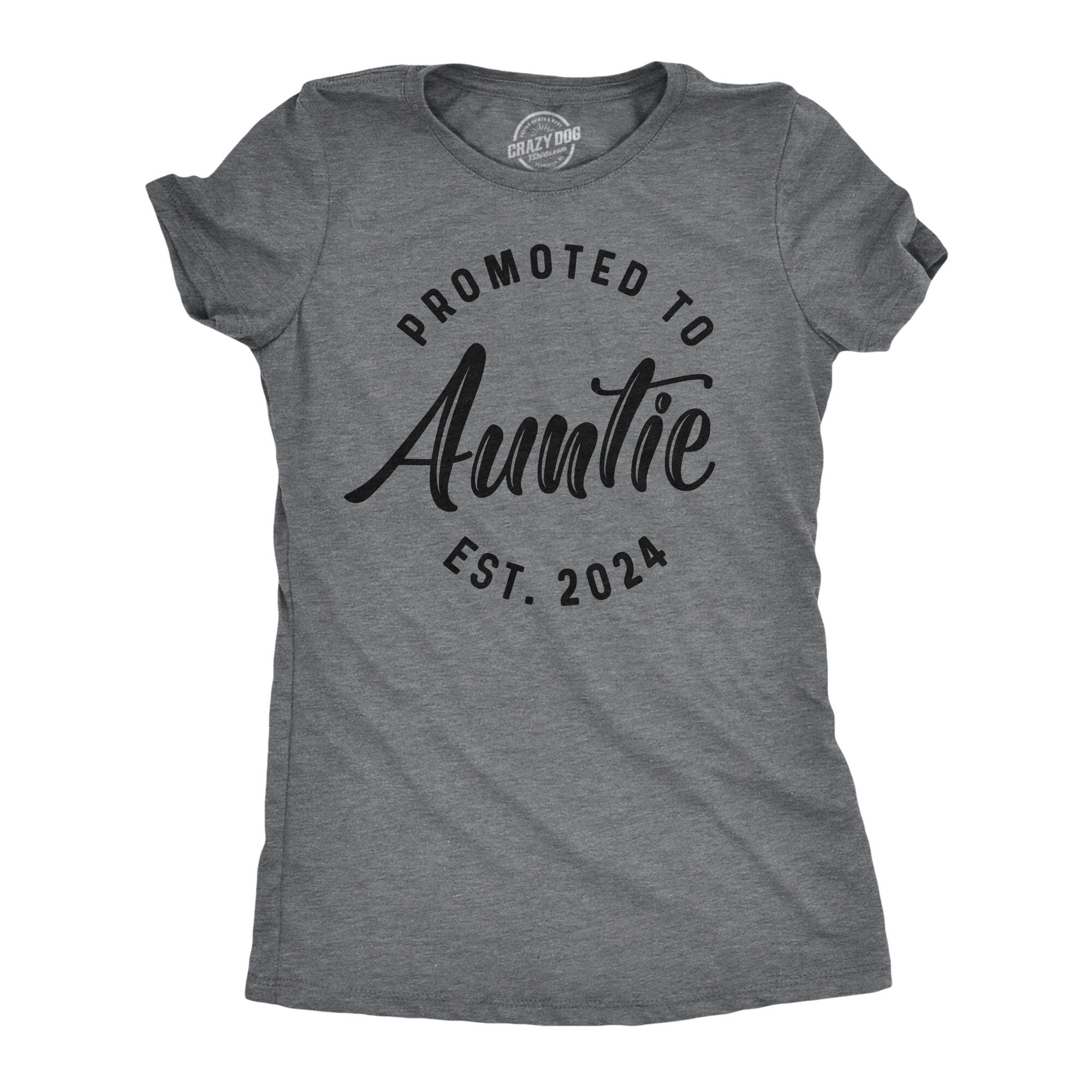 Promoted To Auntie 2024 Funny Aunt Shirt Gift For Aunt Auntie Tees Funny Shirt For Women Aunt Shirt Funny Cute Gifts For Aunts Graphic Tee – Bold Style · Perfect For Daily Wear