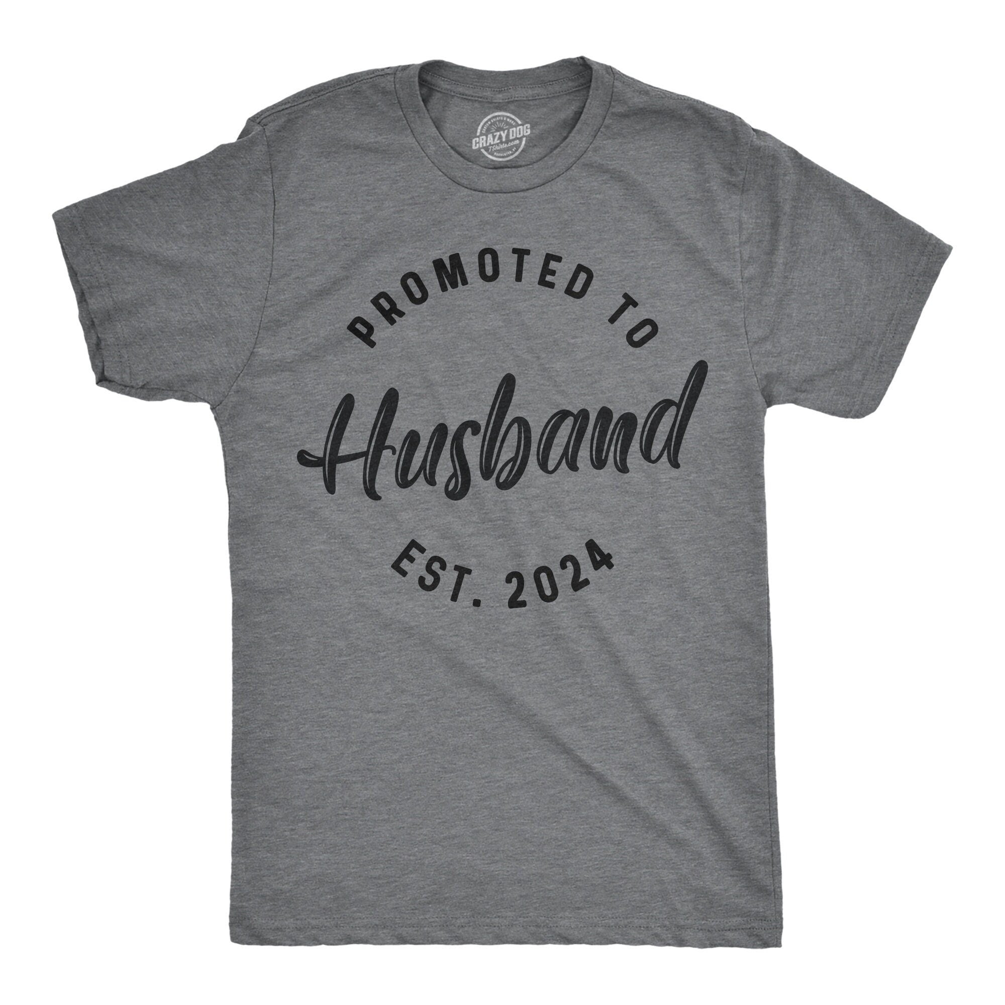 Just Married Shirt Men Promoted to Husband EST 2024 New Husband Honeymoon Shirt For Hubby Joke Quote Marriage Shirt Guys New Husband Graphic Tee – Fan Favorite · Top Pick For Any Outfit