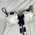 Victoria39s Secret White Black Babydoll Lingerie Bow Detail Coquette Graphic Tee – Fan Favorite · Trending Graphic Apparel