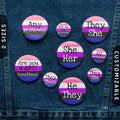 Genderfluid Pronoun Pin Buttons Genderfluid Pride Flag Tin Pins Custom Any Pronouns TheyThem SheHim HeHer Ask Me My Pronouns Graphic Tee – Easygoing Wear · Trending Graphic Apparel