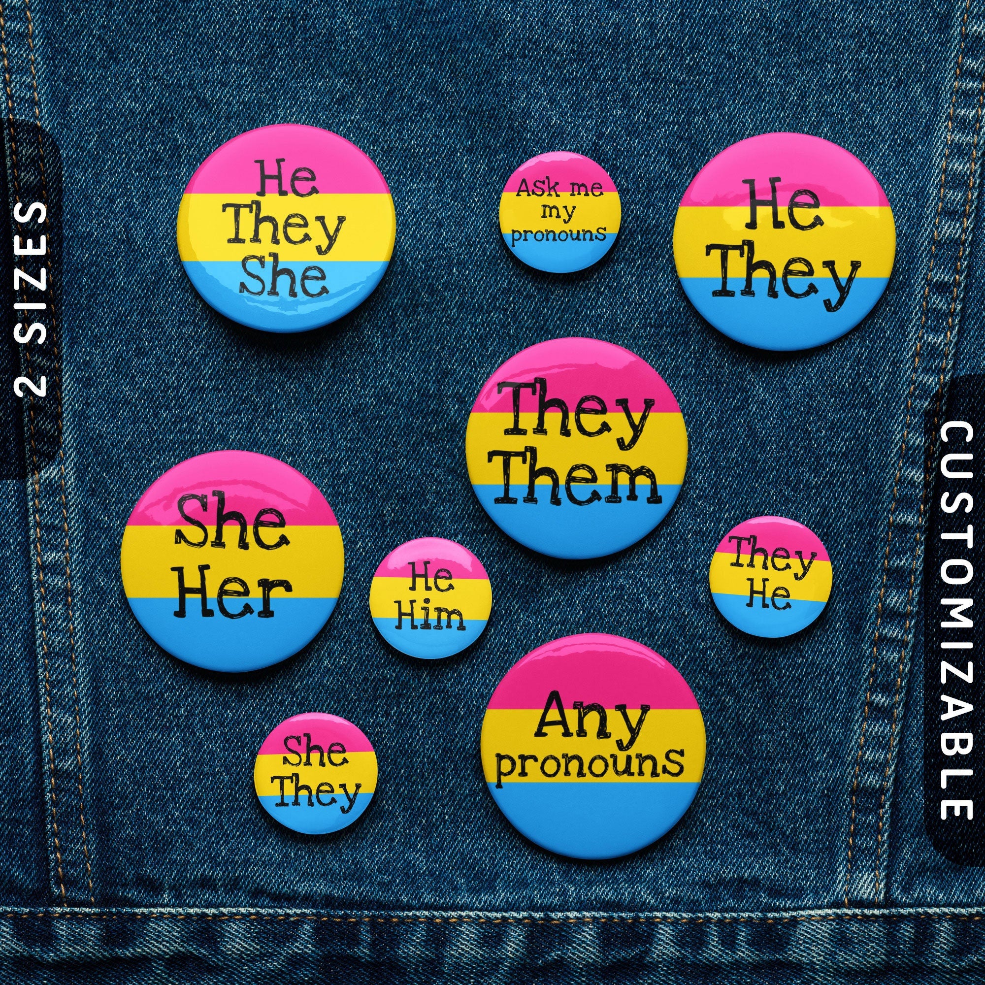 Pansexual Pronoun Pin Buttons Pansexual Pride Flag Tin Pins Custom Any Pronouns TheyThem SheHer HeHim Ask Me My Pronouns Graphic Tee – Cozy Vibes · Trending Graphic Apparel