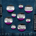 Asexual Pronoun Pin Buttons Asexual Pride Flag Tin Pins Custom Any Pronouns TheyThem SheHer HeHim Ask Me My Pronouns Graphic Tee – Everyday Comfort · High-Quality Print