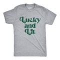 Lucky and Lit Tshirt Men Funny St Patrick Day Shirt Party Shirts Men Ireland Shirts Clover Shenanigans Shamrock Shirt Getting Lit Graphic Tee – Feel-Good Design · Great Gift For Fans