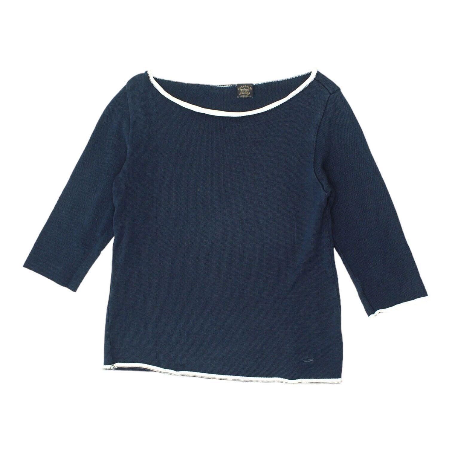Paul Shark Womens 34 Sleeve Navy Blue Knit Top Vintage High End Designer Graphic Tee – Cozy Vibes · Must-Have Style