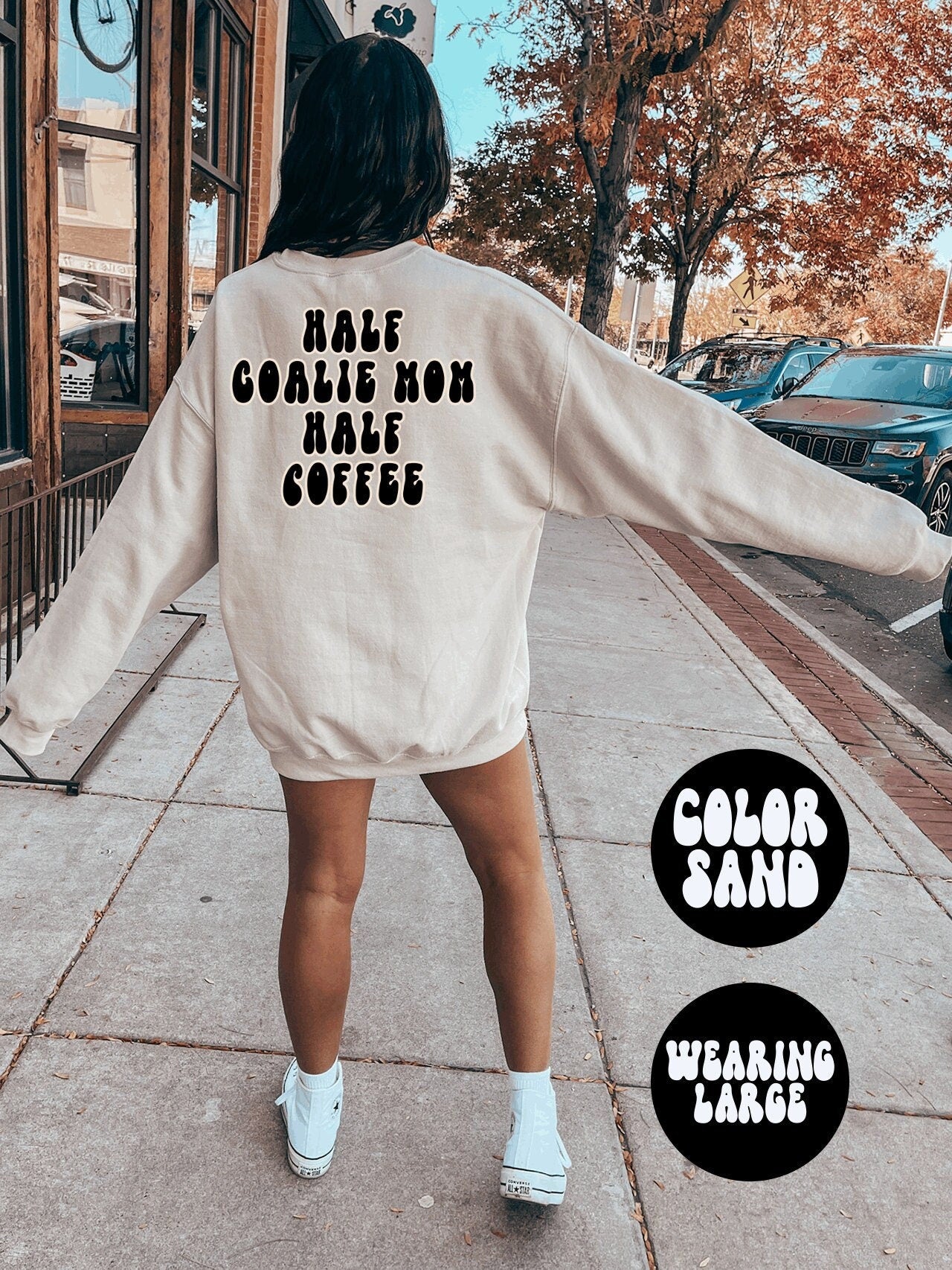 Goalie Mom BACK PRINT Sweatshirt Gifts Crewneck Funny Sweater Shirt Jumper Men Women Him Her Sweatshirt – Fan Favorite · Great Gift For Fans