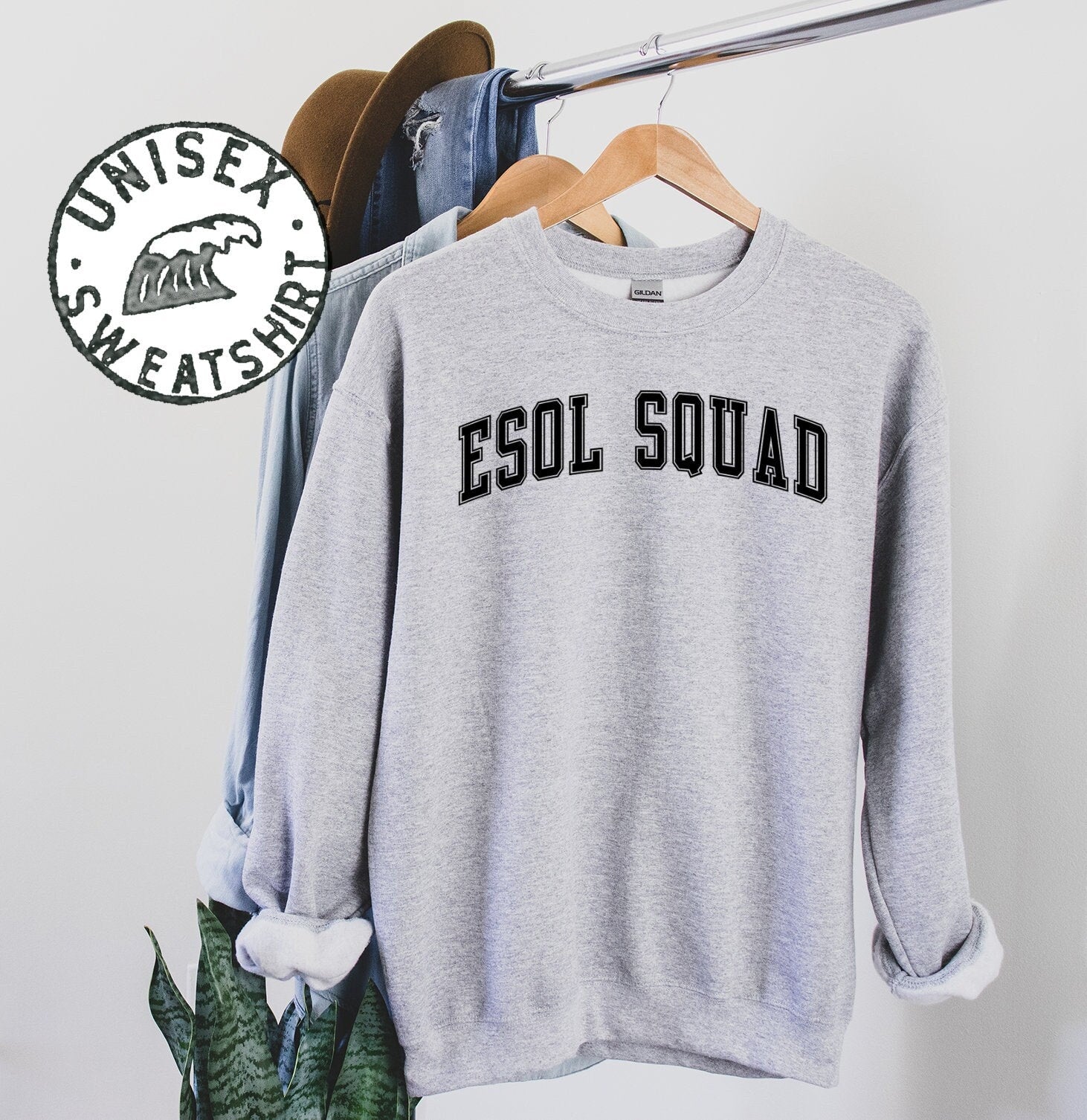 ESOL Squad English Second Language Teacher Back To School Sweatshirt Gifts Crewneck Funny Sweater Shirt Jumper Men Women Him Her Sweatshirt – Aesthetic Look · High-Quality Print