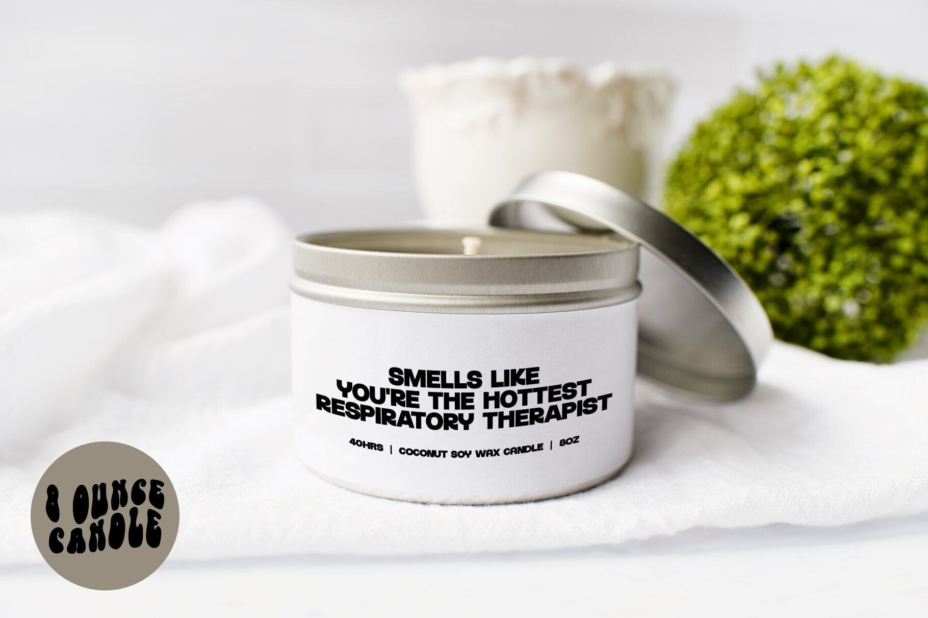 Respiratory Therapist RT Graduation Candle Gifts Tin Coconut Soy Wax Scented Aromatherapy Vanilla Coffee Home Office Decor Graphic Tee – Bold Style · High-Quality Print
