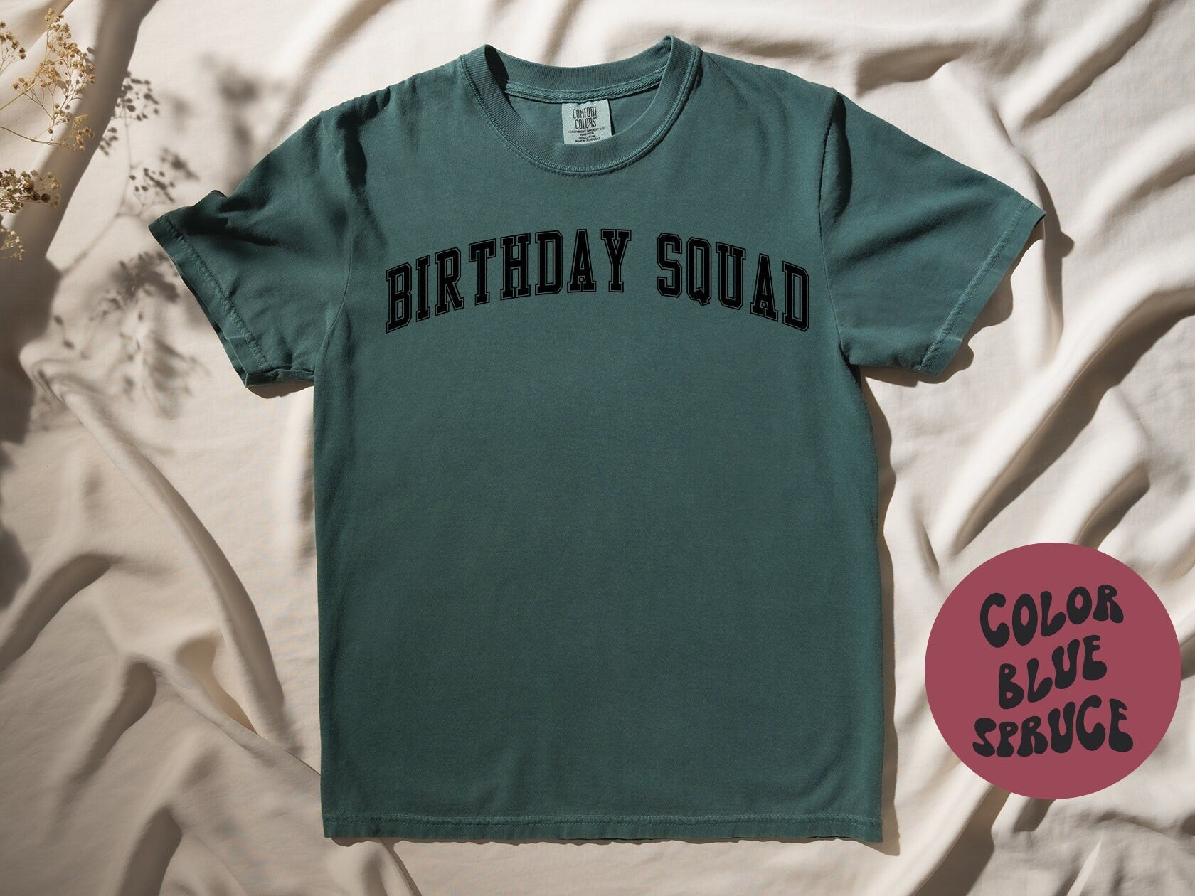 Birthday Squad Crew Group Team Party Girl Shirt Gifts COMFORT COLORS Tshirt Crew Neck Tee Crewneck Short Sleeve Men Women Graphic Tee – Warm & Stylish · Top Pick For Any Outfit
