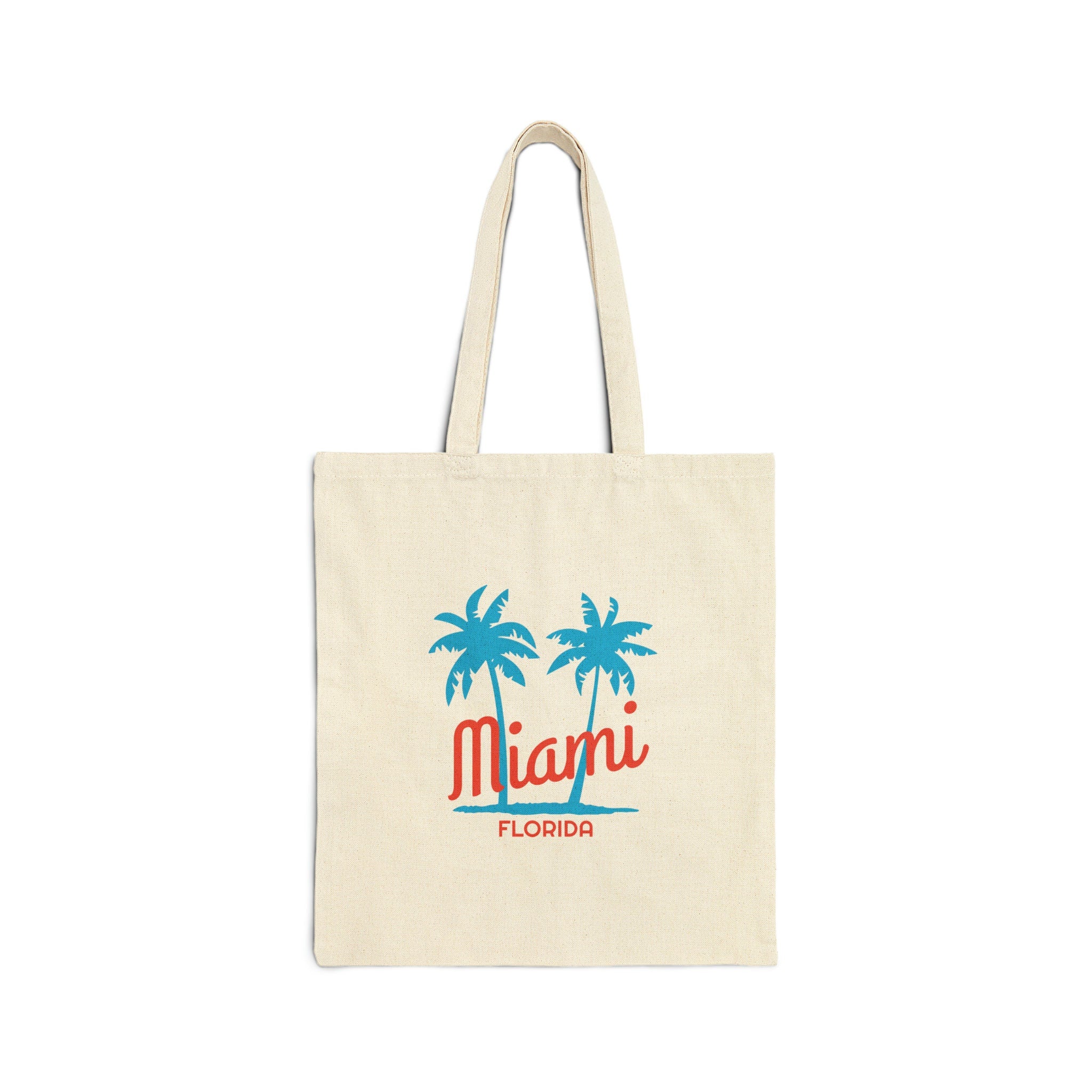 Miami Florida Cotton Canvas Miami Tote Bag Personalization Available Tote Bag – Easygoing Wear · Great Gift For Fans