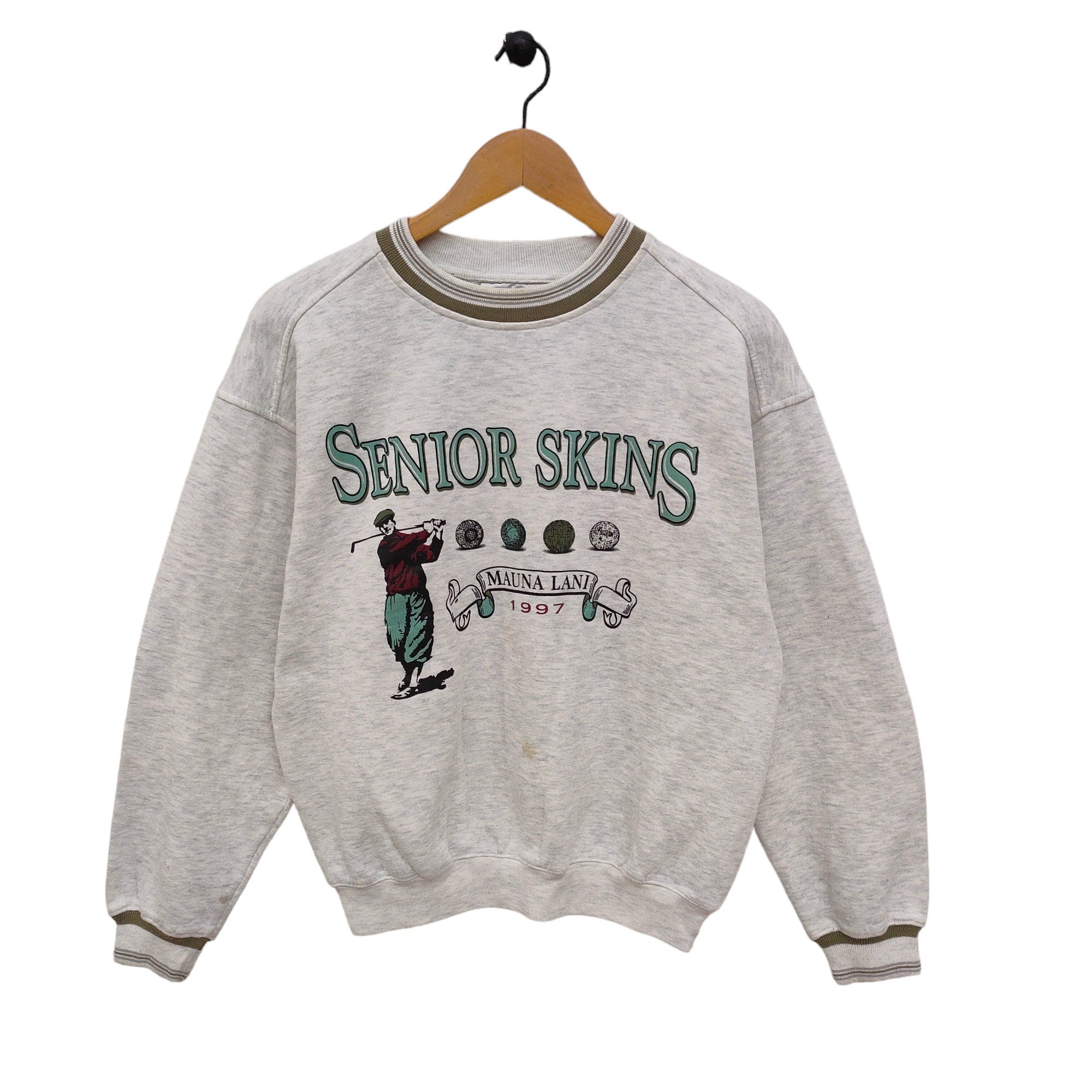 90s American Golf Tour Mauna Lani Sweatshirt Small Vintage Gear For Sports Golf Sweater Jumper Crewneck White Mens Size S Sweatshirt – Feel-Good Design · Top Pick For Any Outfit
