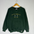 Vintage Converse Tag We Love Grandma Izzy BigLogo Embroidered Sweatshirt Crewneck Baggie Sweater Converse Vintage Colour Green Size Large Sweatshirt – Warm & Stylish · High-Quality Print
