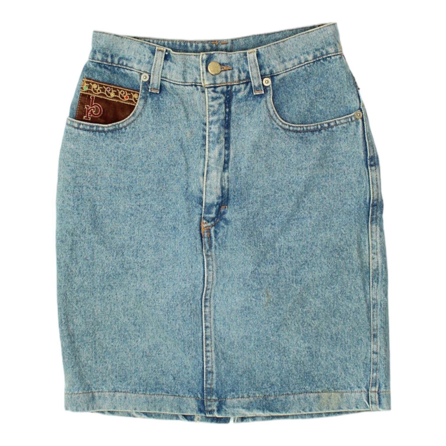 Roccobarocco Womens Short Blue Denim Skirt Vintage Luxury High End Designer Graphic Tee – Feel-Good Design · Top Pick For Any Outfit