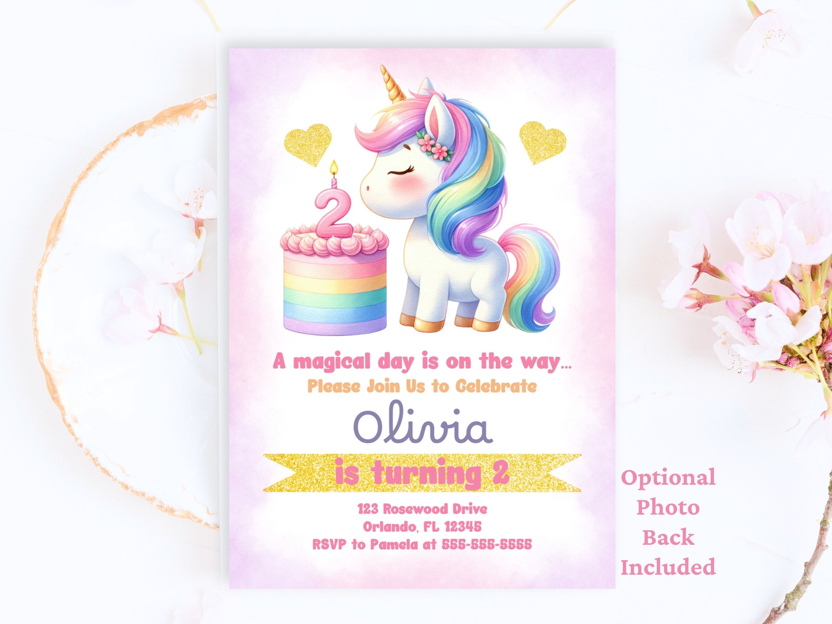 Cute Unicorn Birthday Invitation 2nd Birthday Editable Invitation Unicorn Party Invite Second Birthday Printable Invitation Template UNI2 Graphic Tee – Bold Style · Trending Graphic Apparel