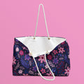 Subtle Bisexual Pride Flowers Weekender Bag All Over Print Oversized Beach Bag Bisexual Pride Shopping Bag Bi Flag Accessories Bag Tote Bag – Everyday Comfort · Perfect For Daily Wear