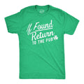 If Found Return To The Pub St Patrick39s Mens Shirt Shamrock Shirt Beer Mug Shirt Clover Shirt Funny Shirts Drinking Shirt Beer Graphic Tee – Soft Feel · Top Pick For Any Outfit