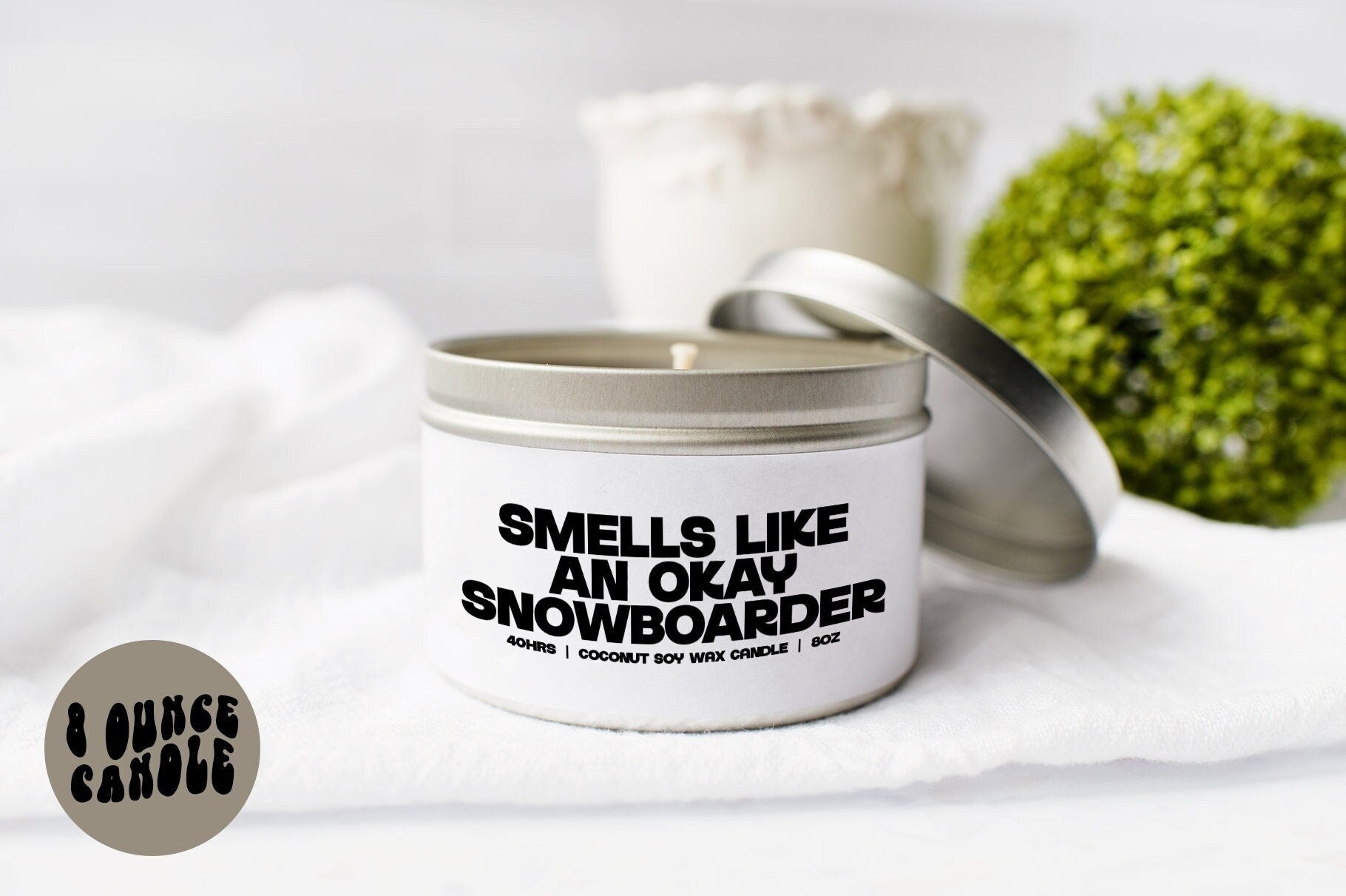 Snowboarding Snowboarder Snowboard Candle Gifts Tin Coconut Soy Wax Scented Aromatherapy Vanilla Coffee Home Office Decor Graphic Tee – Fan Favorite · Trending Graphic Apparel