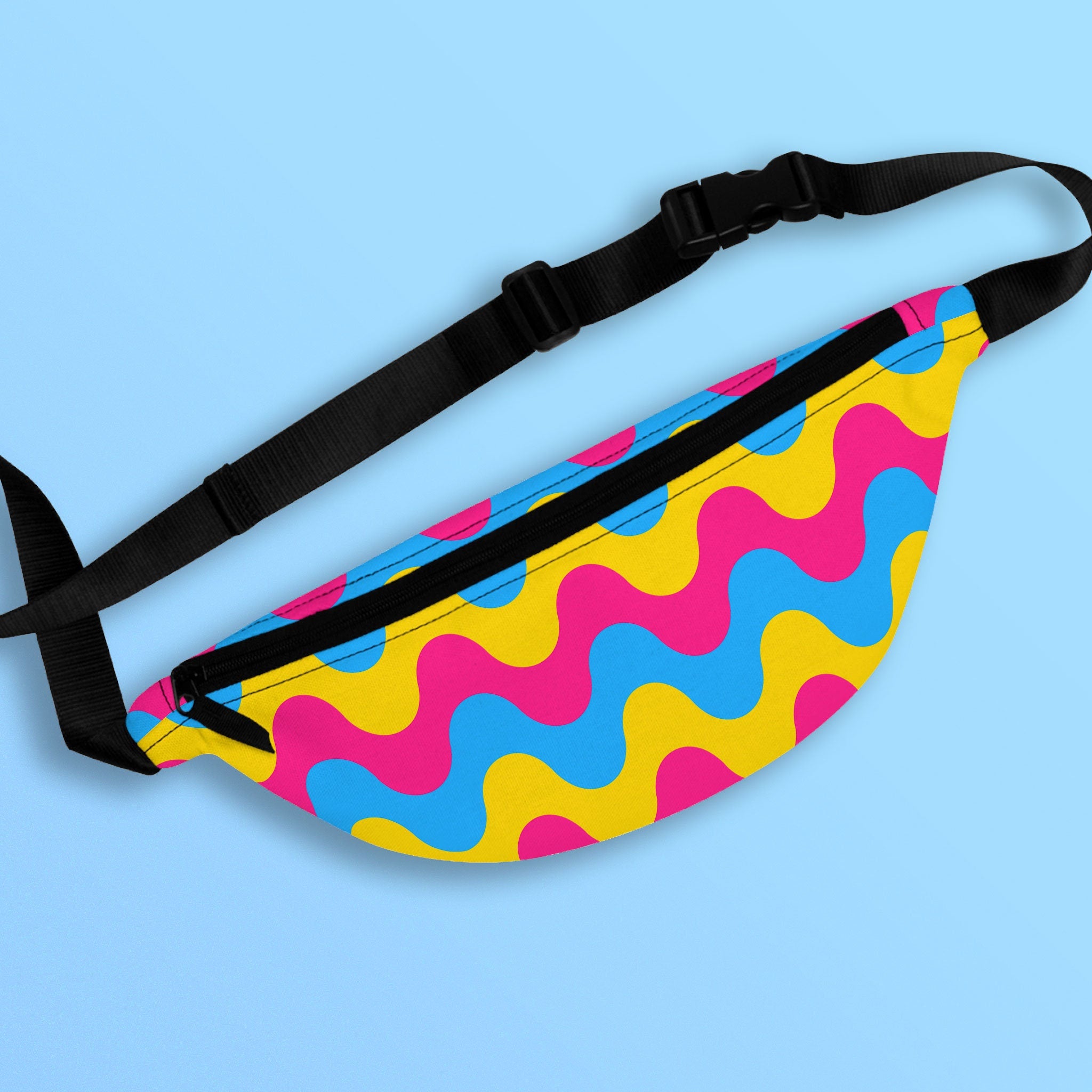 Pansexual Waves Fanny Pack LGBTQ Pansexual Pride Flag Belt Bag All Over Print Waist Bag Bum Bag Hip Bag Crossbody Bag Tote Bag – Soft Feel · Top Pick For Any Outfit