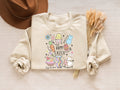 Happy Easter Bunny Shirt Funny Easter Sweatshirt Retro Easter Crewneck Cute Easter Gifts for Women Spring Pullover Natural Crewneck Sweatshirt – Soft Feel · Perfect For Daily Wear