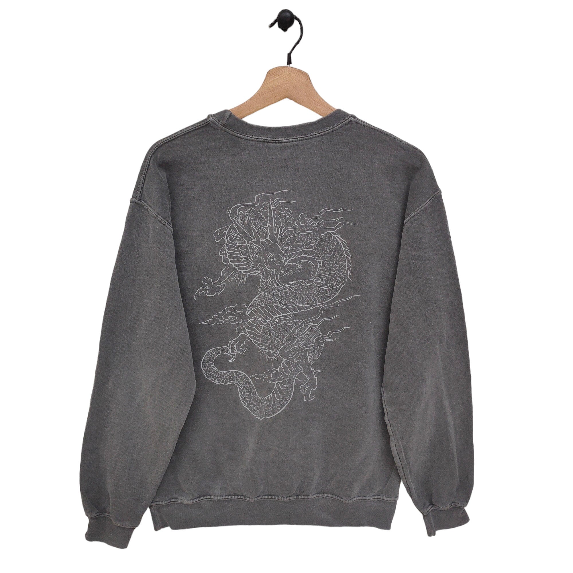 Y2K Dragon Sweatshirt Medium Vintage BDG Sweater Jumper Crewneck Animal Graphic Gray Size M Sweatshirt – Cozy Vibes · Must-Have Style