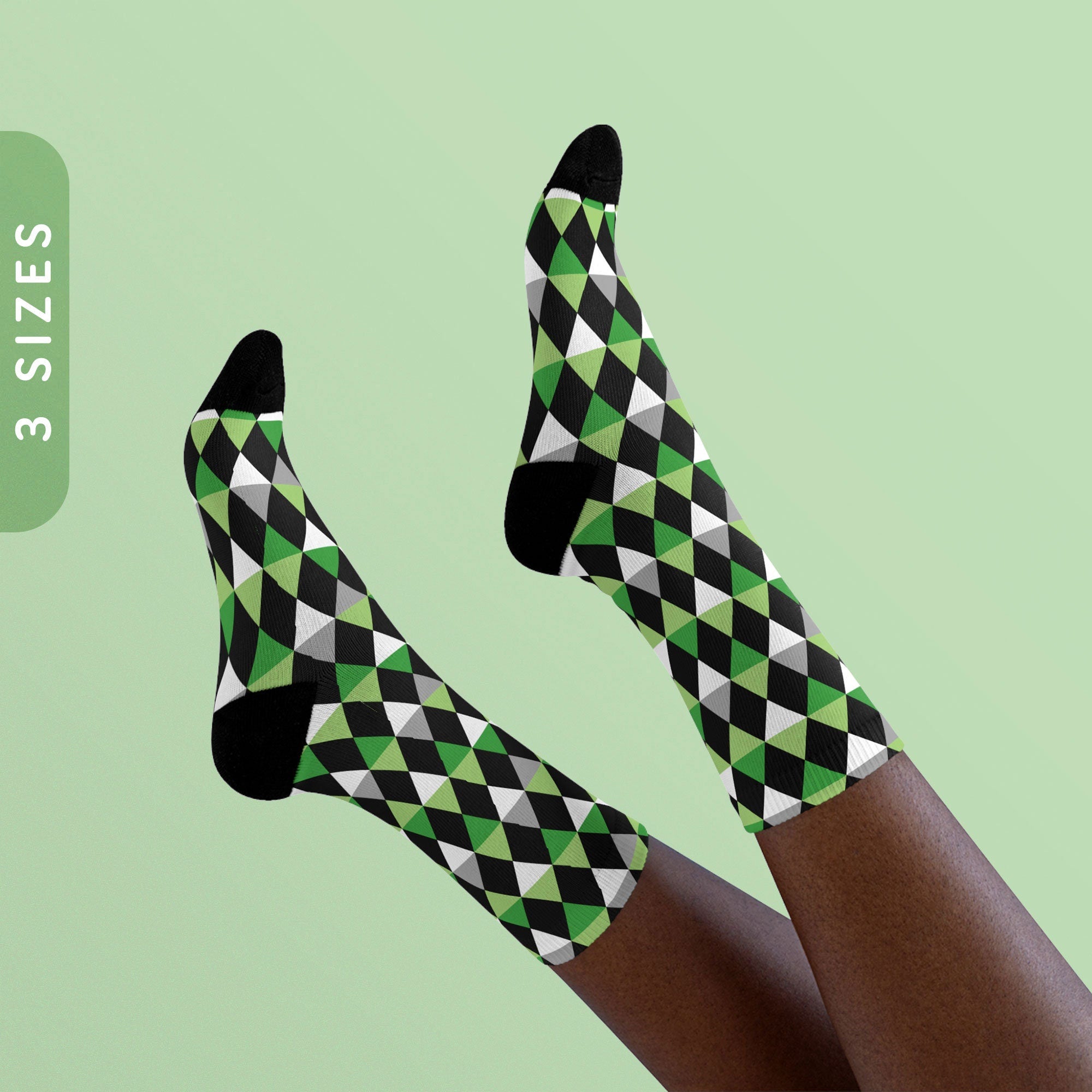 Aromantic Pride Socks Aromantic Pride Flag Triangles Sublimation Socks Aro Ace Flag Socks Aromantic Asexual Gift Ace Crew Socks Graphic Tee – Soft Feel · Great Gift For Fans